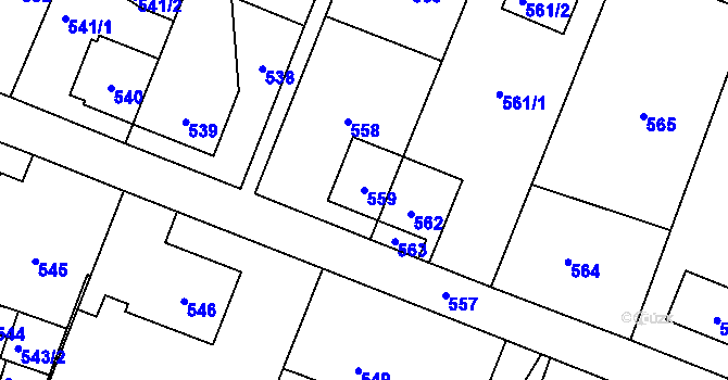Parcela st. 559 v KÚ Sázava, Katastrální mapa