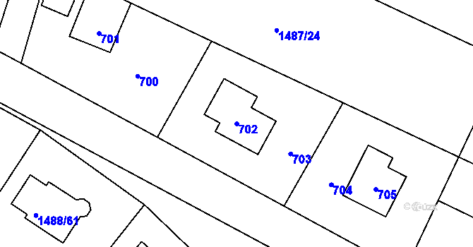 Parcela st. 702 v KÚ Sázava, Katastrální mapa