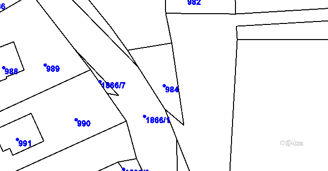 Parcela st. 984 v KÚ Sázava, Katastrální mapa