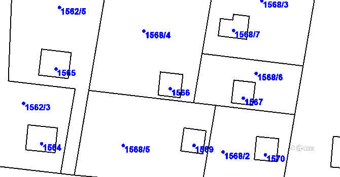 Parcela st. 1566 v KÚ Sázava, Katastrální mapa