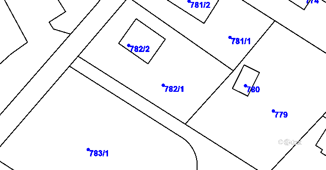 Parcela st. 782/1 v KÚ Sázava, Katastrální mapa