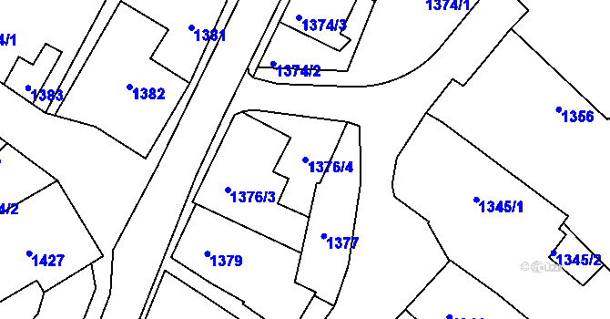 Parcela st. 1376/4 v KÚ Sázava, Katastrální mapa