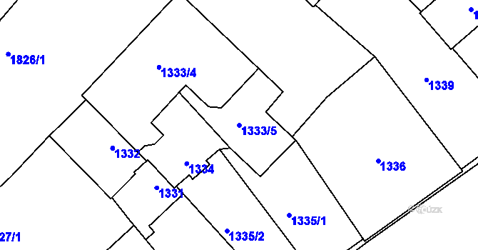 Parcela st. 1333/5 v KÚ Sázava, Katastrální mapa