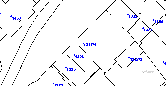 Parcela st. 1327/1 v KÚ Sázava, Katastrální mapa