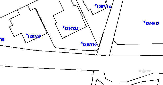 Parcela st. 1297/10 v KÚ Sázava, Katastrální mapa