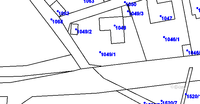 Parcela st. 1049/1 v KÚ Sázava, Katastrální mapa