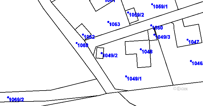 Parcela st. 1049/2 v KÚ Sázava, Katastrální mapa