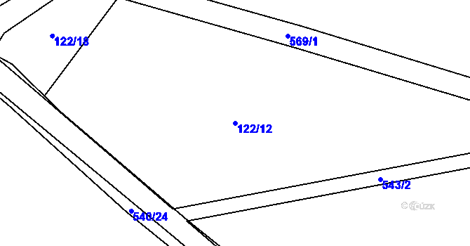 Parcela st. 122/12 v KÚ Sázava pod Křemešníkem, Katastrální mapa