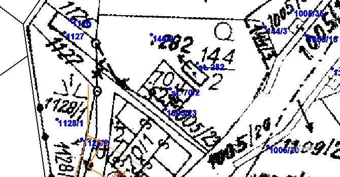 Parcela st. 70/2 v KÚ Sázava u Lanškrouna, Katastrální mapa