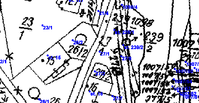Parcela st. 27/1 v KÚ Sázava u Lanškrouna, Katastrální mapa