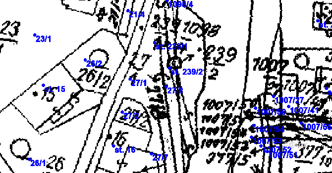 Parcela st. 27/8 v KÚ Sázava u Lanškrouna, Katastrální mapa