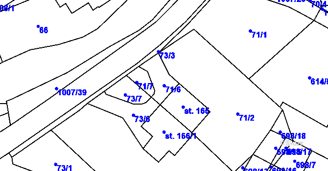 Parcela st. 71/6 v KÚ Sázava u Lanškrouna, Katastrální mapa