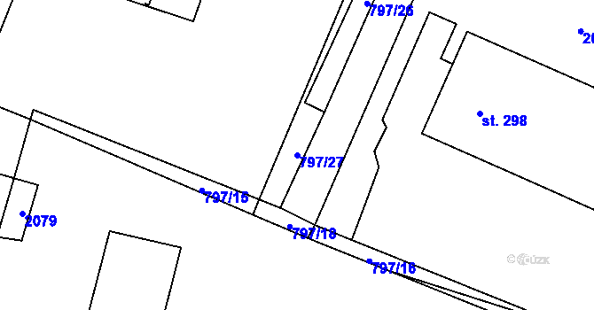 Parcela st. 797/27 v KÚ Sázava u Lanškrouna, Katastrální mapa
