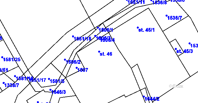 Parcela st. 46 v KÚ Česká Mez, Katastrální mapa