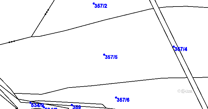 Parcela st. 357/5 v KÚ Rosička, Katastrální mapa