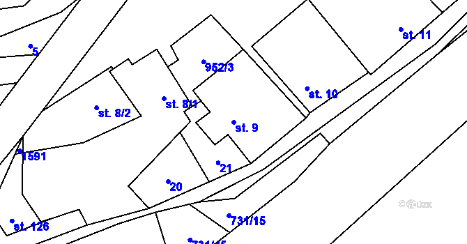 Parcela st. 9 v KÚ Sázava u Žďáru nad Sázavou, Katastrální mapa