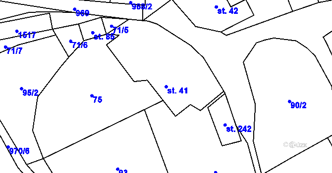 Parcela st. 41 v KÚ Sázava u Žďáru nad Sázavou, Katastrální mapa