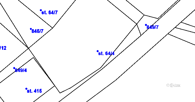Parcela st. 64/4 v KÚ Sázava u Žďáru nad Sázavou, Katastrální mapa