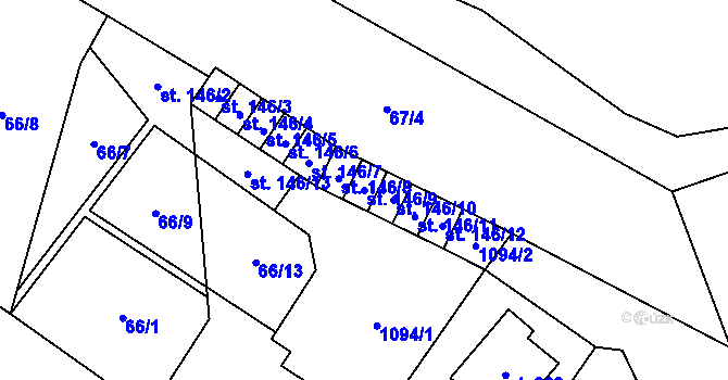 Parcela st. 146/9 v KÚ Sázava u Žďáru nad Sázavou, Katastrální mapa