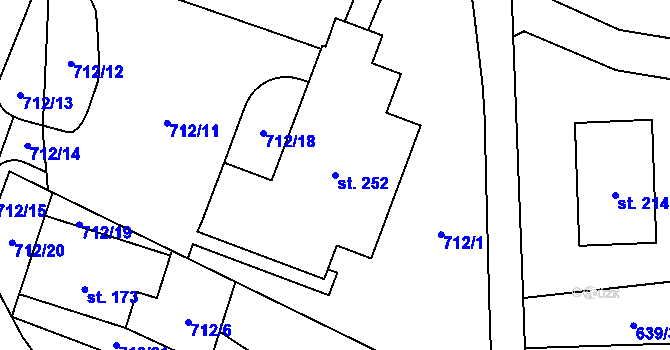 Parcela st. 252 v KÚ Sázava u Žďáru nad Sázavou, Katastrální mapa