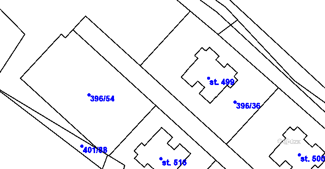 Parcela st. 277 v KÚ Sázava u Žďáru nad Sázavou, Katastrální mapa