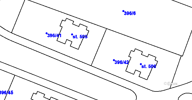 Parcela st. 292 v KÚ Sázava u Žďáru nad Sázavou, Katastrální mapa
