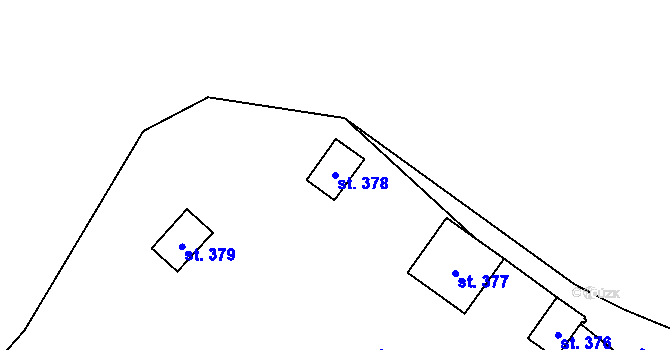 Parcela st. 378 v KÚ Sázava u Žďáru nad Sázavou, Katastrální mapa