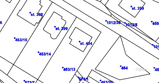 Parcela st. 404 v KÚ Sázava u Žďáru nad Sázavou, Katastrální mapa