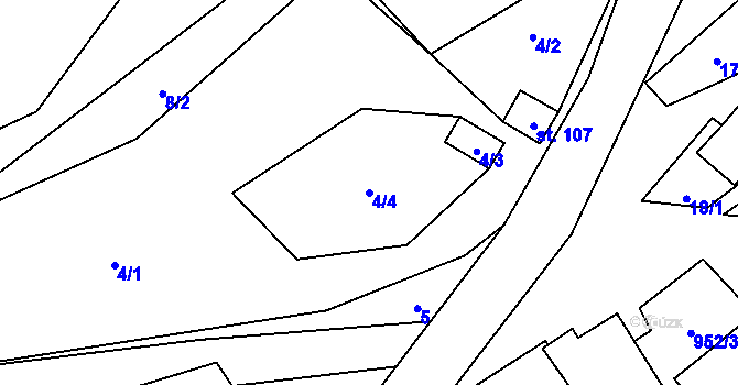 Parcela st. 4/4 v KÚ Sázava u Žďáru nad Sázavou, Katastrální mapa