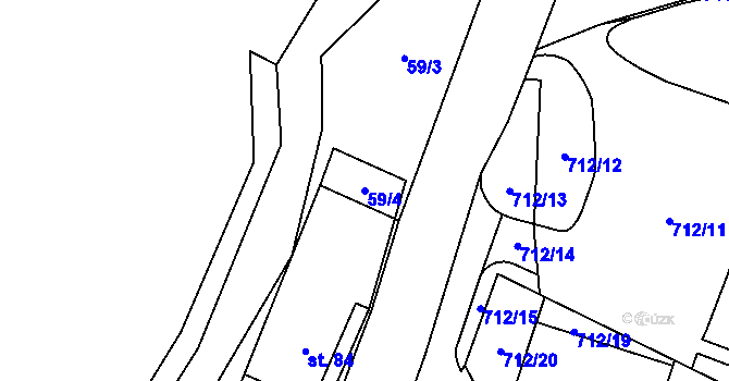 Parcela st. 59/4 v KÚ Sázava u Žďáru nad Sázavou, Katastrální mapa