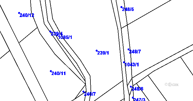 Parcela st. 239/1 v KÚ Sázava u Žďáru nad Sázavou, Katastrální mapa