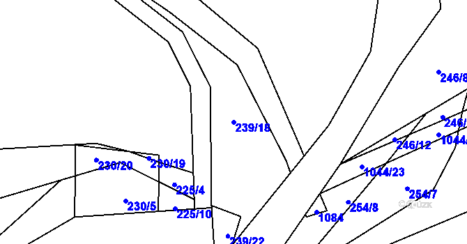 Parcela st. 239/18 v KÚ Sázava u Žďáru nad Sázavou, Katastrální mapa