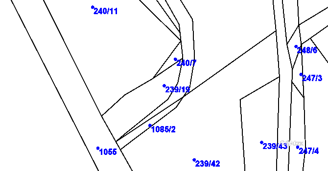 Parcela st. 239/19 v KÚ Sázava u Žďáru nad Sázavou, Katastrální mapa
