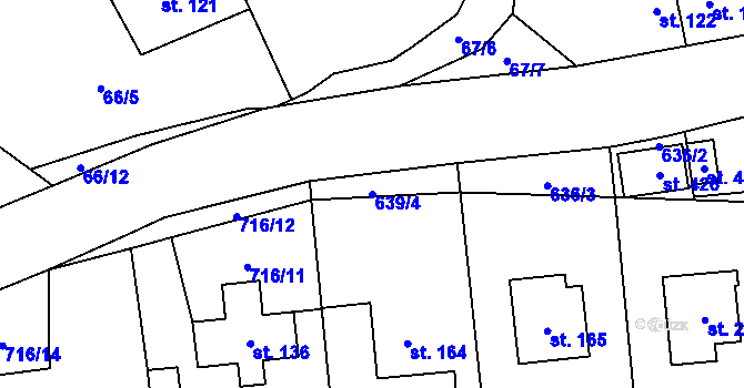 Parcela st. 639/4 v KÚ Sázava u Žďáru nad Sázavou, Katastrální mapa