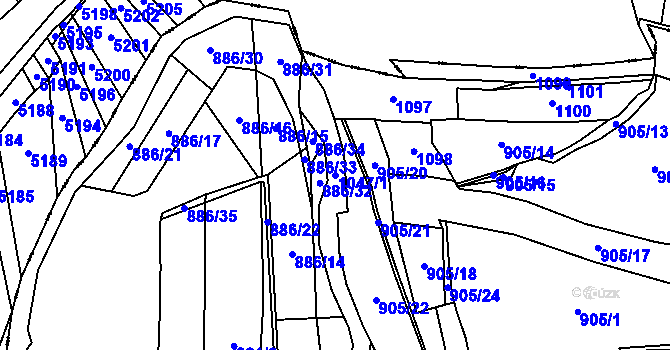 Parcela st. 1047/1 v KÚ Sázava u Žďáru nad Sázavou, Katastrální mapa