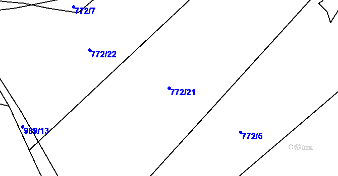 Parcela st. 772/21 v KÚ Sázava u Žďáru nad Sázavou, Katastrální mapa