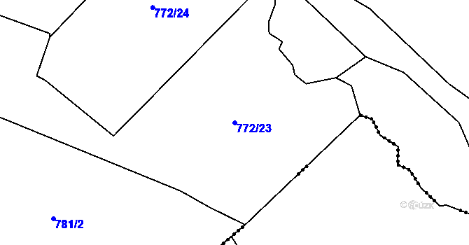 Parcela st. 772/23 v KÚ Sázava u Žďáru nad Sázavou, Katastrální mapa
