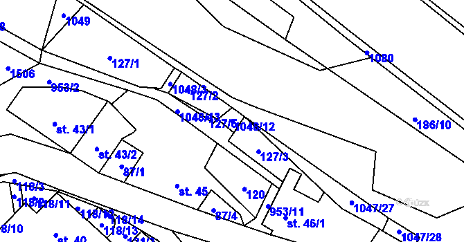 Parcela st. 1048/12 v KÚ Sázava u Žďáru nad Sázavou, Katastrální mapa