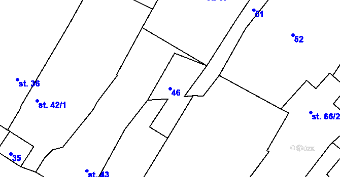 Parcela st. 46 v KÚ Sázavka, Katastrální mapa