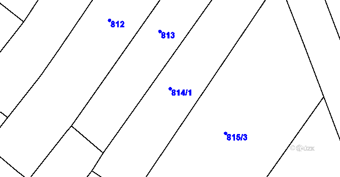 Parcela st. 814/1 v KÚ Sázavka, Katastrální mapa