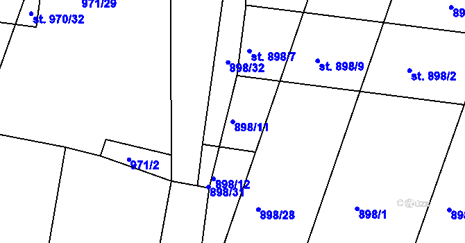Parcela st. 898/11 v KÚ Sázavka, Katastrální mapa