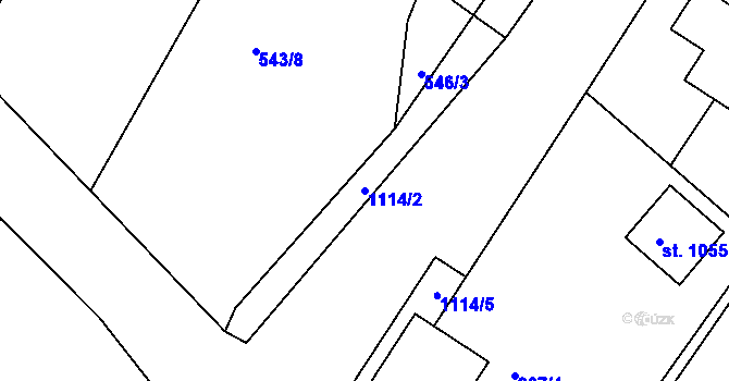 Parcela st. 1114/2 v KÚ Sázavka, Katastrální mapa