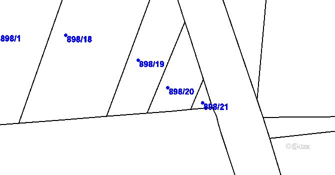 Parcela st. 898/20 v KÚ Sázavka, Katastrální mapa