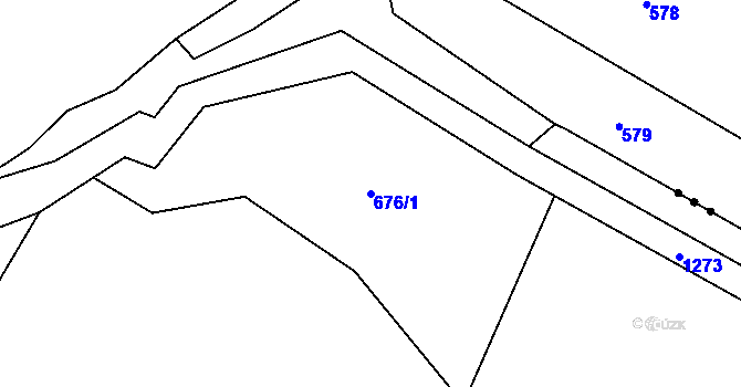 Parcela st. 676/1 v KÚ Sázavka, Katastrální mapa