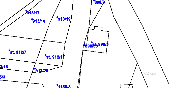 Parcela st. 898/30 v KÚ Sázavka, Katastrální mapa