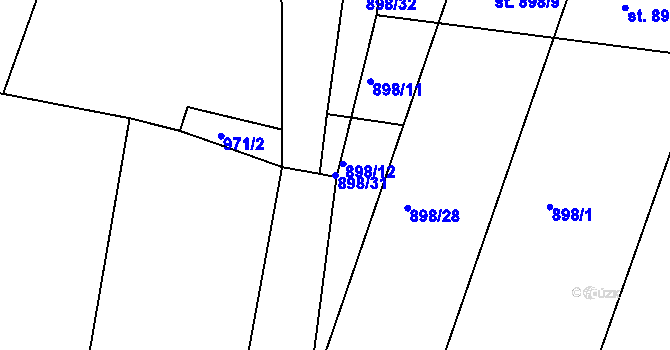 Parcela st. 898/31 v KÚ Sázavka, Katastrální mapa