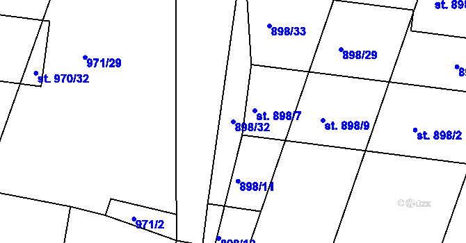 Parcela st. 898/32 v KÚ Sázavka, Katastrální mapa