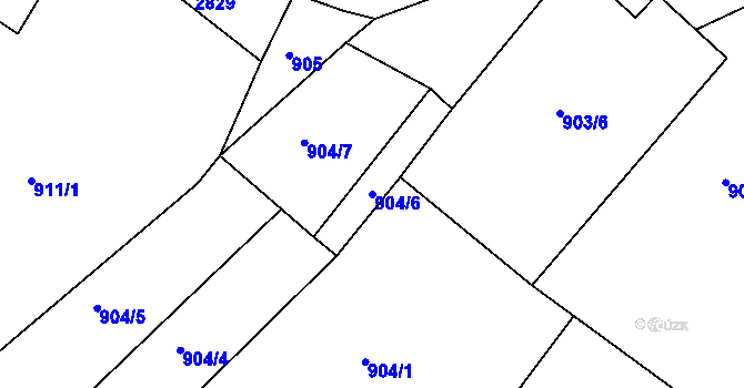 Parcela st. 904/6 v KÚ Sázavka, Katastrální mapa