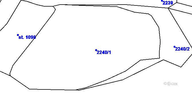 Parcela st. 2240/1 v KÚ Sázavka, Katastrální mapa