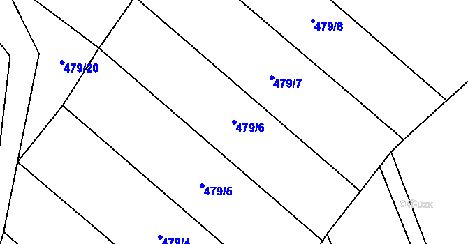 Parcela st. 479/6 v KÚ Sazená, Katastrální mapa